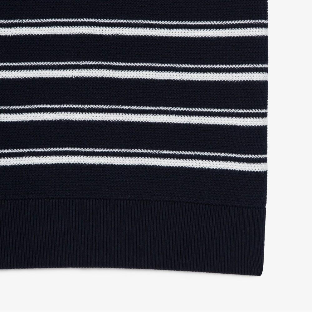 Lacoste Men's Multi Stripe Bouclé Mix Short Sleeve Sweater Polo Shirt PH578E-56G166