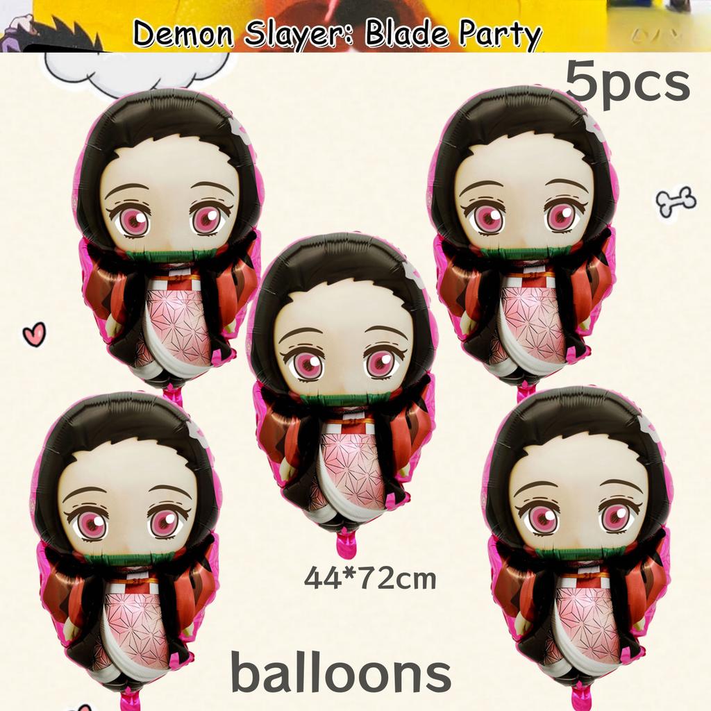 Démonický lovec Narodeninová oslava Dekorácie Kimetsu No Yaiba Stolový riad Obrus Tanier Hrnček Balónik Sprcha pre bábätko Detské darčeky Potreby na párty