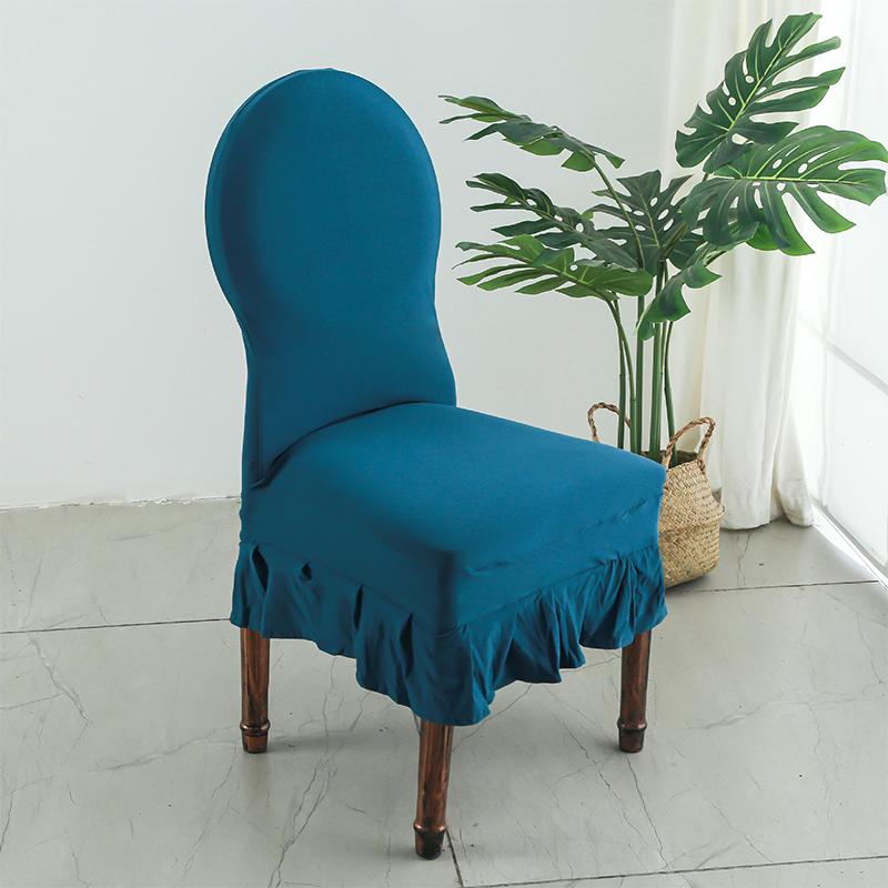 

European Style Pleated Skirt Chair Cover Hotel Restaurant Banquet Party Wedding Decor Dining Room Seat Protector Cover
