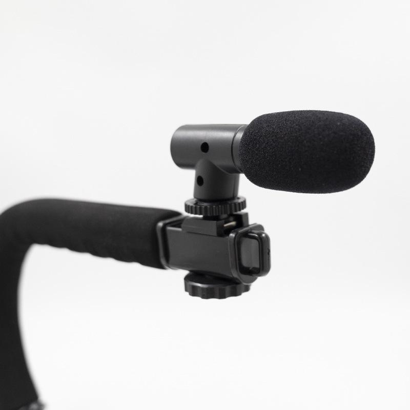 Action Camera Stabilizer with LED Light for Outdoor Live Streaming and Photography