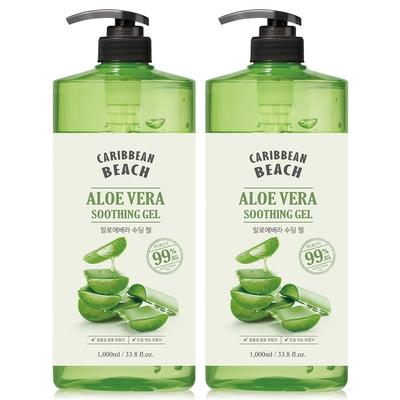 Caribbean Beach Große Kapazität Aloe Beruhigendes Gel 1000 ml, 2 Stück