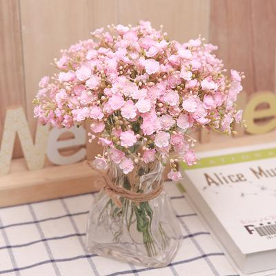 Bouquet da 40 teste Fiore Artificiale Plastica Fatto a Mano Gipsofila Pianta Finta Composizione Floreale Per Matrimonio Casa Tavolo Deco