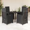 Vidaxl 5-Cz. Gartenmöbel-Set mit Kissen, Schwarz, Polyrattan