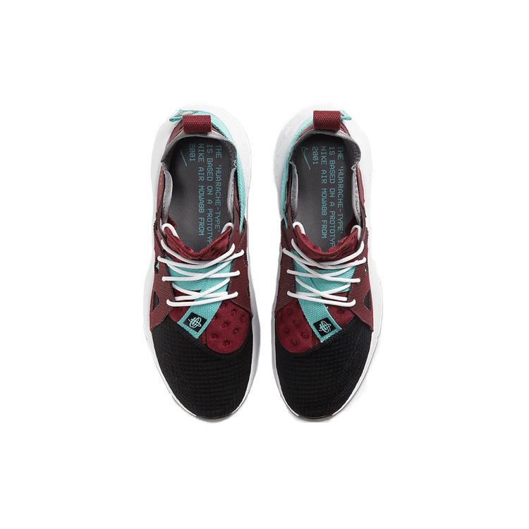 Nike Huarache-Type Team Red Black Particle Grey Aurora Green White Men's Running Shoes BQ5102-600