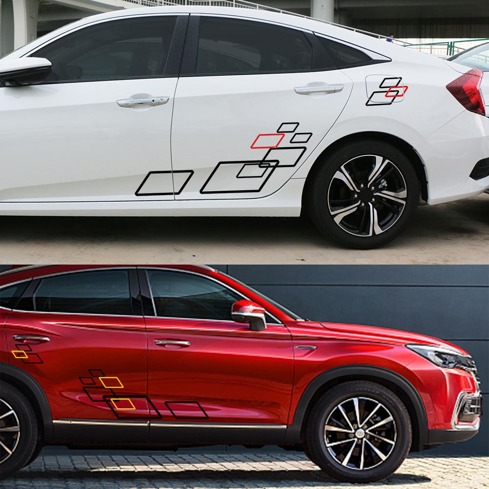 2pcs Car Sticker Both Side Body Auto Vinyl Film Stylish Personalized Decals Car DIY Sport Styling Sticker Tuning Car Accessories