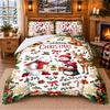 Christmas 3Pcs Bedding Set 1 Bed Sheet 2 Pillowcases Printed Bedroom Bedding Holiday Gift