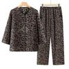 Plus Size Loose Two-Piece Set: Comfy Spring & Autumn Home Wear Pants and Top for Middle-Aged Women
