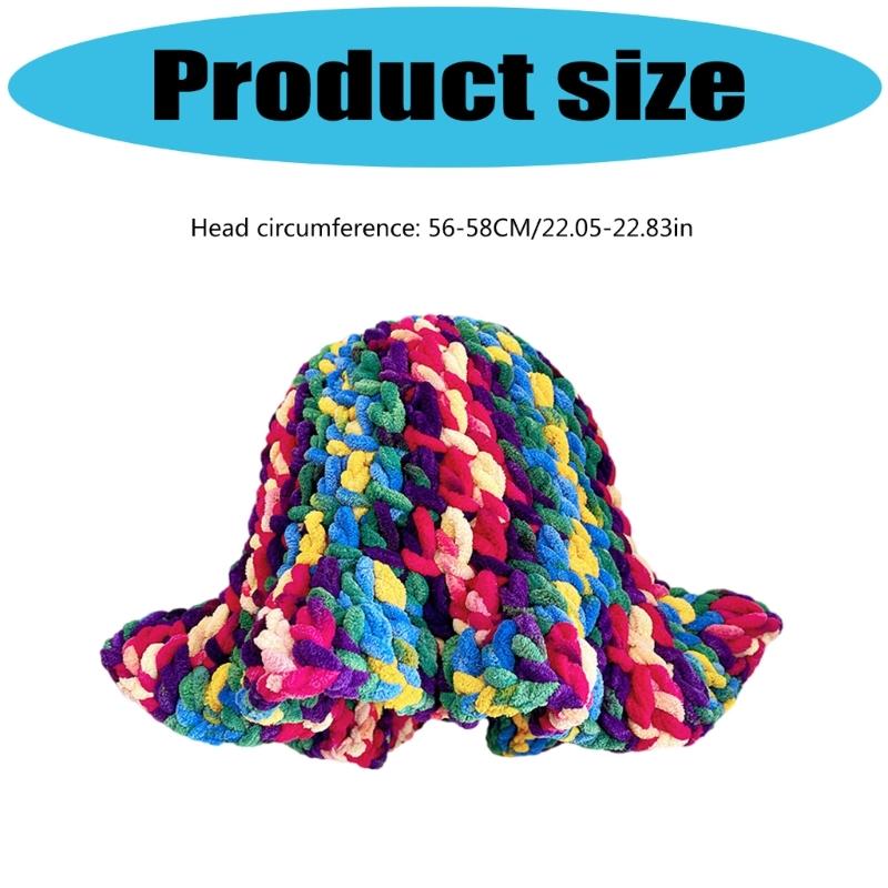 Oversized Hat Handwoven Flouncing Crocheted Hat for Music Festival Simple Flouncing Hat for Music Festival