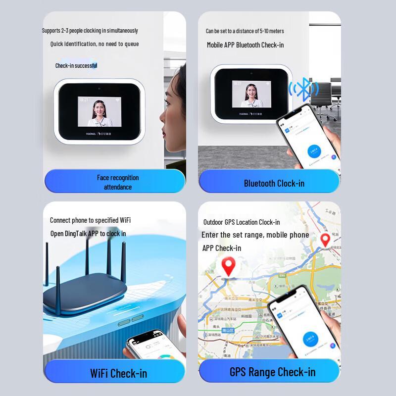 DingTalk Smart Facial Recognition Attendance Machine M6X CN plug (adapter included)