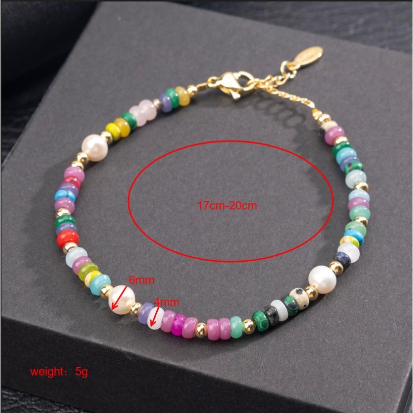 Natural Crystal Bracelet, Amethyst Pearl Bracelet, Dopamine Temperament Bracelet, Jewelry