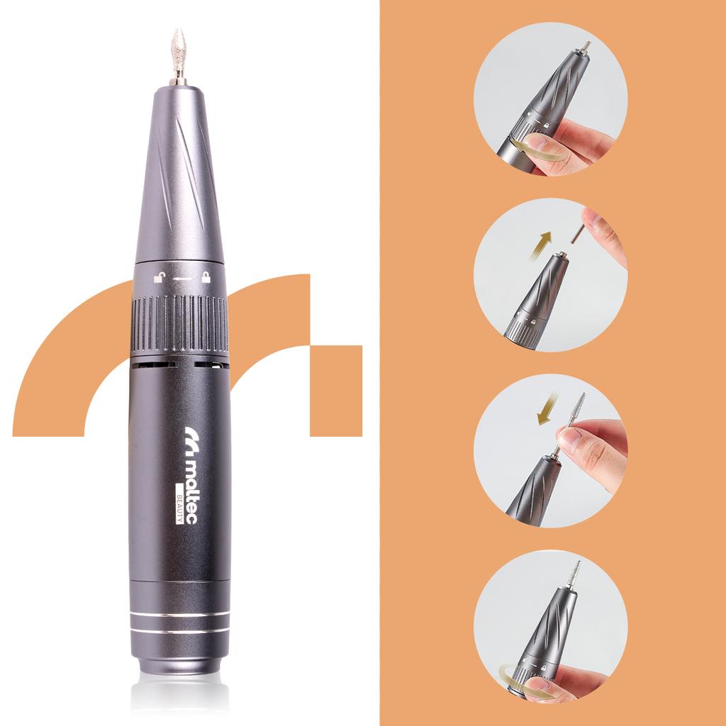 Maltec Beauty ND-5 Electric Nail Drill with Bit Set