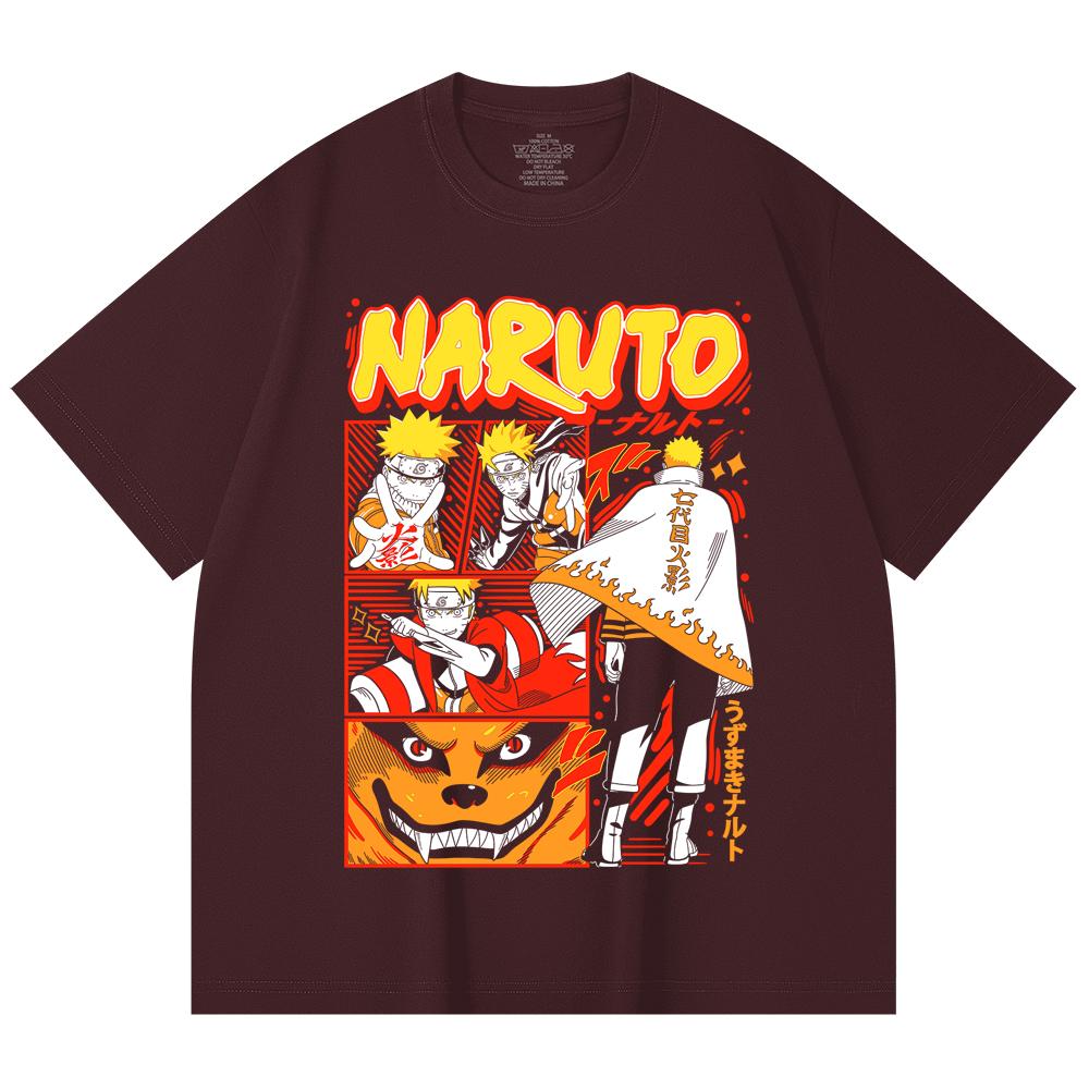 

230 Gsm 100% Cotton Naruto V2 Hokage Print Unisex Heavy Cotton T Shirt 2XL