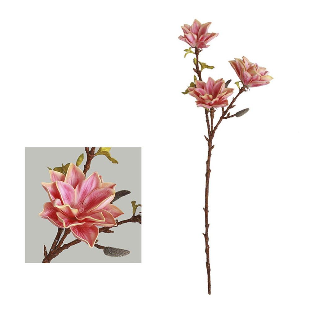 Floral Art Simulation Big Magnolia 3 Heads Artificial Orchid Flowers  Outdoor Garden Decor