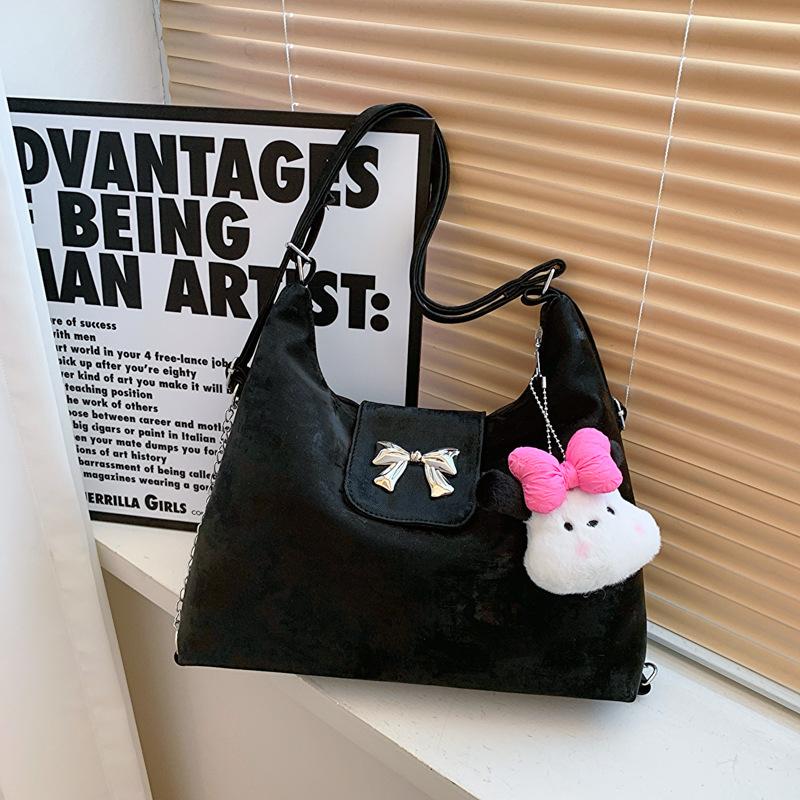 

Милый розовый рюкзак для девочек, женская сумка 2024 года, новая корейская версия, сумка для студентов, для отдыха, большая вместительная сумка через плечо no pendant чёрный