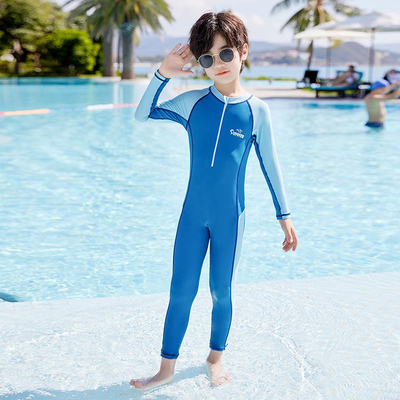 Langärmeliger Einteiler Badeanzug für Jungen