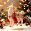 Cute Flat Acrylic Christmas Sheep Ornament Hanging Lamb Pendant for Xmas Tree Office Desk Holiday Party Decor