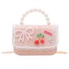 Stylish Lace Princess Mini Pearl Handheld Purse For Girls With Floral Patterns And Breathable Polyester