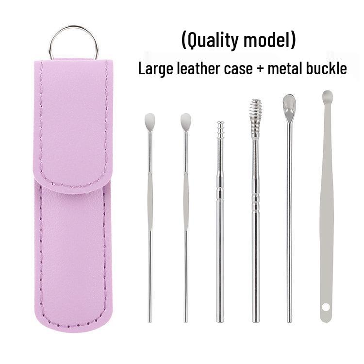 Tragbares Ohrenschmalz-Entferner-Set 6-teilig: Ohrreiniger-Werkzeuge mit Spiralfeder