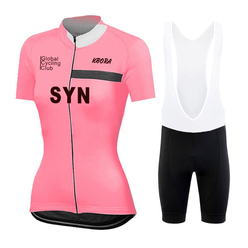 2026 Women Summer Cycling Jersey Set Short Sleeve Pink Bicycle Clothing Road Team Bike Uniform Sportswear Ropa Ciclismo Maillot