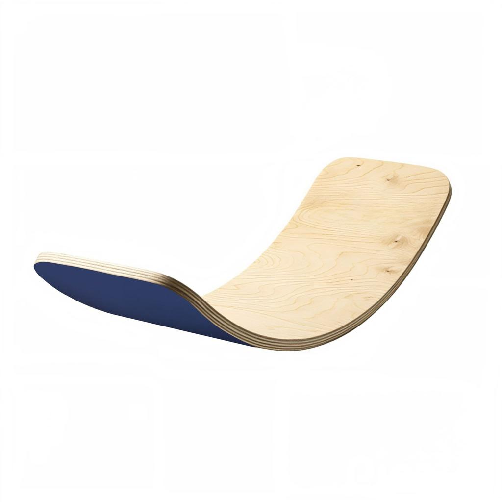 Wooden Balance Board Wobble Rocker Board Activity Body Balancing Training Toy Lama Smile Navy Blue
