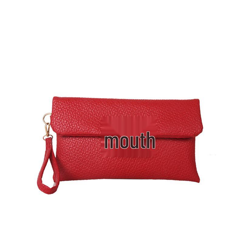 Модная весенняя женская ретро сумка-конверт красный 1440₽