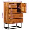 5 Drawer Chest of Drawers in Natural Finish 55 x 30 x 90 cm Solid Acacia Wood