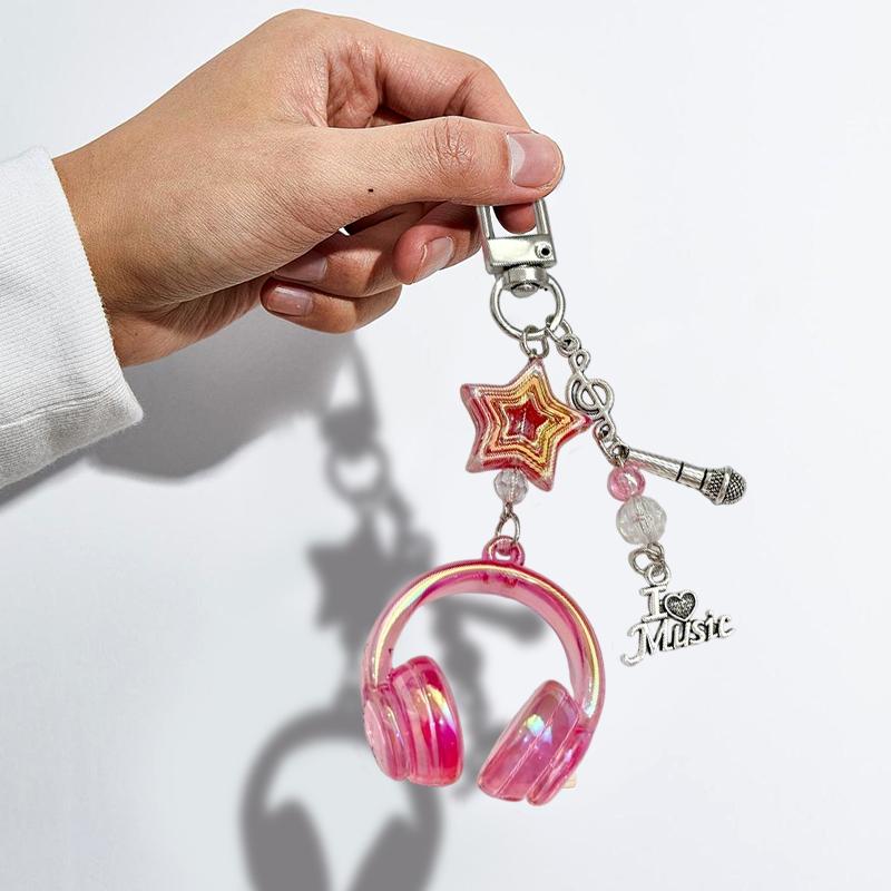 1PC Bag Charms Cute Ornament Y2K Bag Pendants DIY Accessories 3D Earphone Shape Candy Color Keychains Creative Multicolor