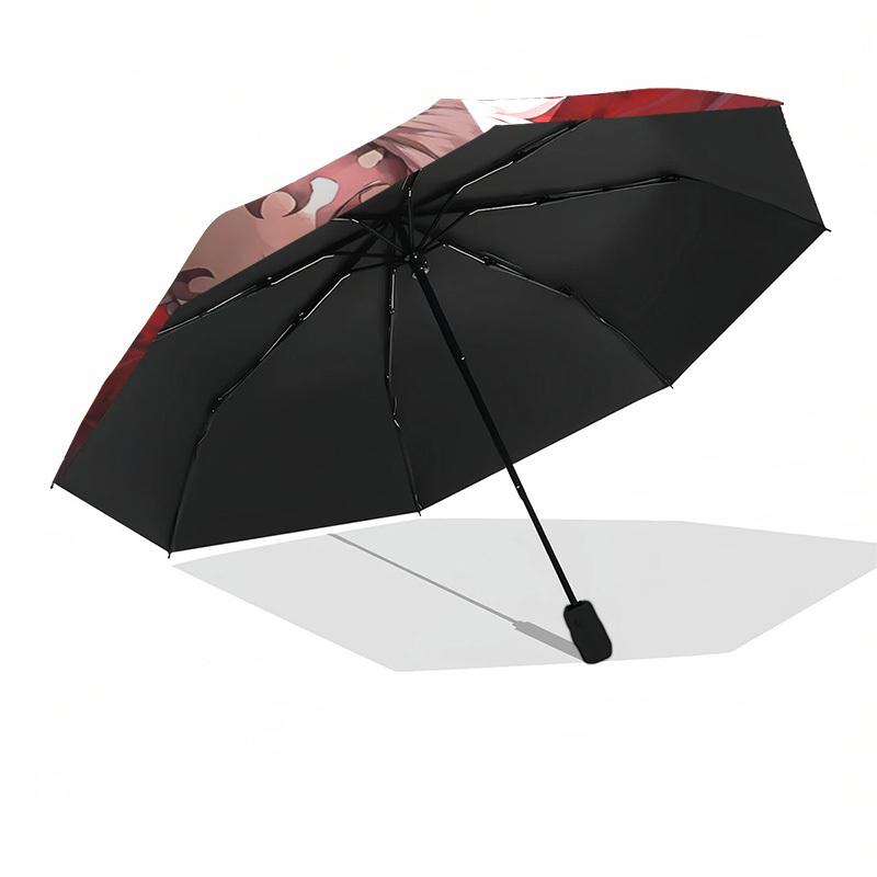 1pc Anime Character Umbrella: Automatic Opening & Closing, Portable 3-Fold Design with Iron Frame, Outdoor, Gift for Fans, Travelers, Daily Use.Q104