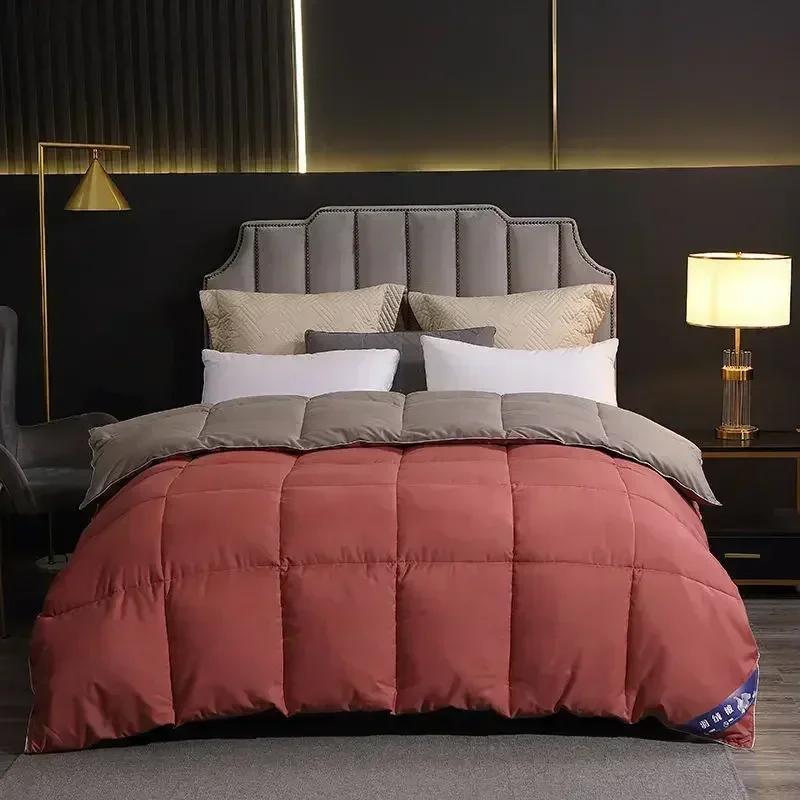 

Высококачественное пуховое одеяло из белого гусиного/утиного пуха, зимнее одеяло-пуховик, наполнитель с хлопковым чехлом, толстое, размеры Твин, Фулл, Квин, Кинг 150x200cm 1.5kg