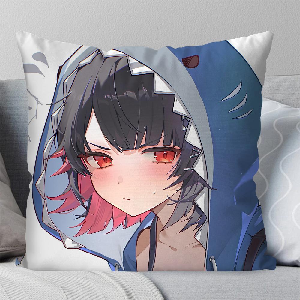 Spiel Zenless Zone Zero Ellen Joe Kissenbezug Quadratisches Kissen Schlafzimmer Sofa Freizeit Komfort Kissen Wohnzimmer Heimdekoration 40X40