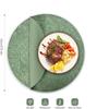 Placemats,Dual Sided PU Leather Place Mats, Heat Resistant Waterproof No-Slip, Washable Round Floral Kitchen Coffee Table Mats