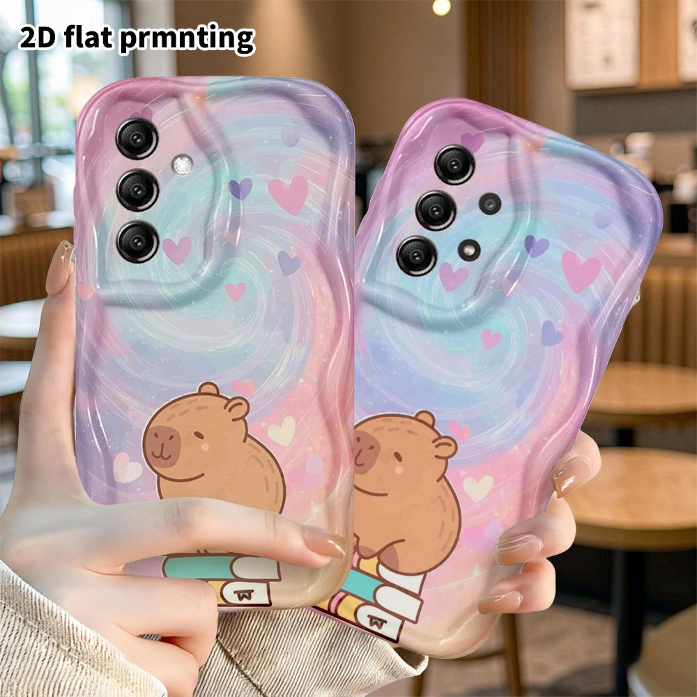 Phone Case: 2D Flat Samsung Galaxy A34 A35 S20 S22 S21 FE Plus Ultra Protective Case, Dreamy Swirl Capybara, Christmas and Halloween Gift