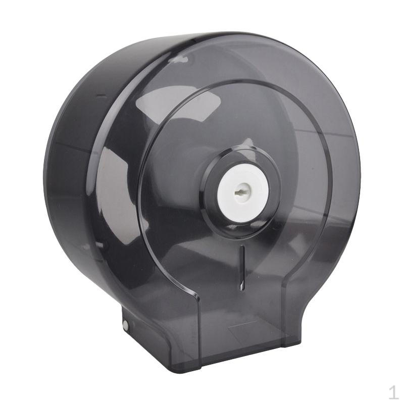 

Commercial Jumbo Toilet Paper Dispenser Holder Sleek Modern Organization Tissue Clear Black