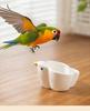 Ceramic Bird-Shaped Splash-Proof Parrot Feeding Bowl for Budgies & Cockatiels