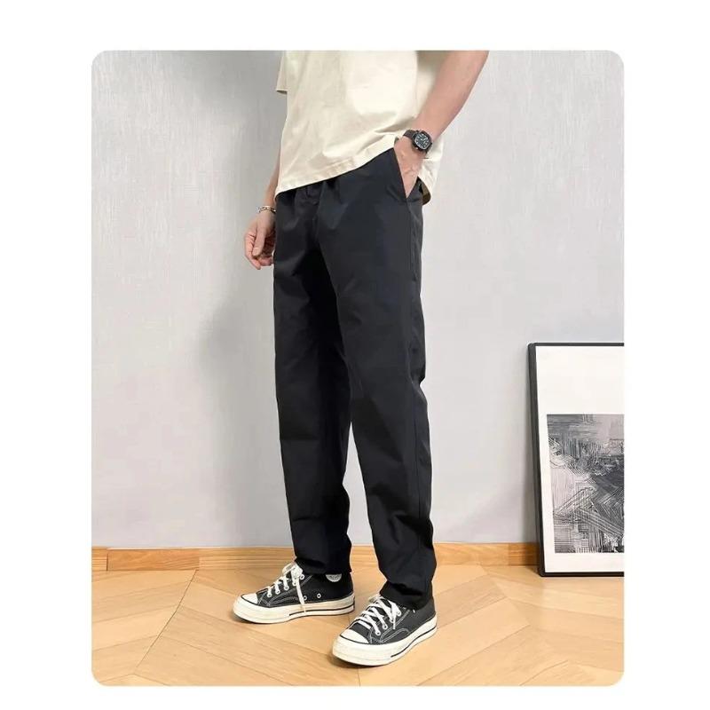 Summer Thin Cargo Pants Men Casual Tapered Trousers with Zipper Pockets Quick Dry Streetwear Pants for Outdoor Daily Wear S-3XL