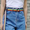 Braided Rainbow Waist Chain Belt for Women Prom Banquet Club Party Hot Girl Rainbow Elegant Woven Belt
