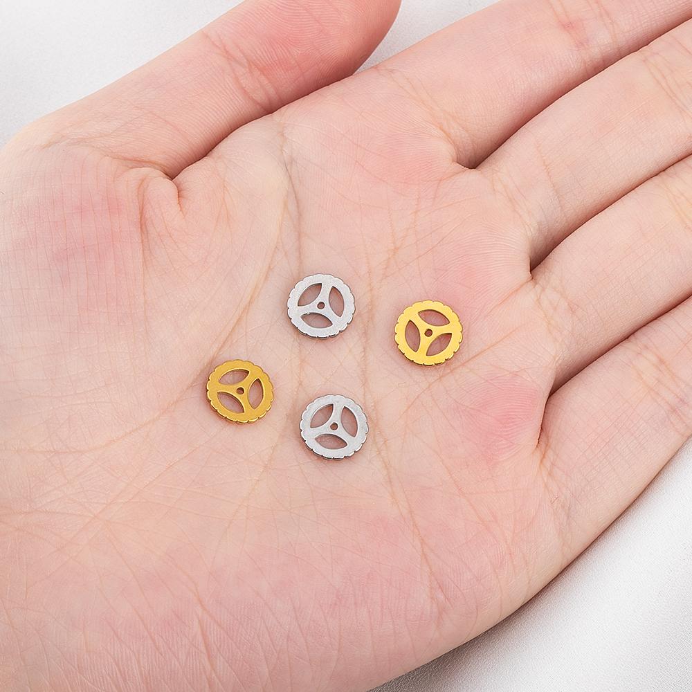 15pcs Stainless Steel Mechanical Steampunk Cogs Gears Clock Hour Hand Pendant Necklaces Bracelets Charm DIY Jewelry Making Decro