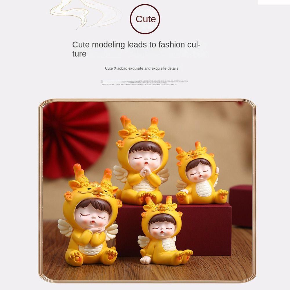 Auspicious Cartoon Dragon Crafts Cartoon Dragon Statue Dragon Baby Ornament Chinese New Year