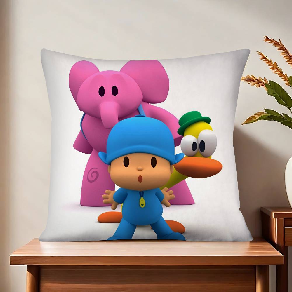 

Cartoon P-Pocoyos Cute Pillow Case Fashion Square Pillowcase Bedroom Sofa Room Ins Decoration Leisure Cushion Cover 16x16Inch
