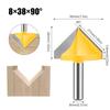 Efficient 8mm Shank V Flute Router Bit Carbide End Mill With 60 To 150 Degree Options for Profession Woodworking Project