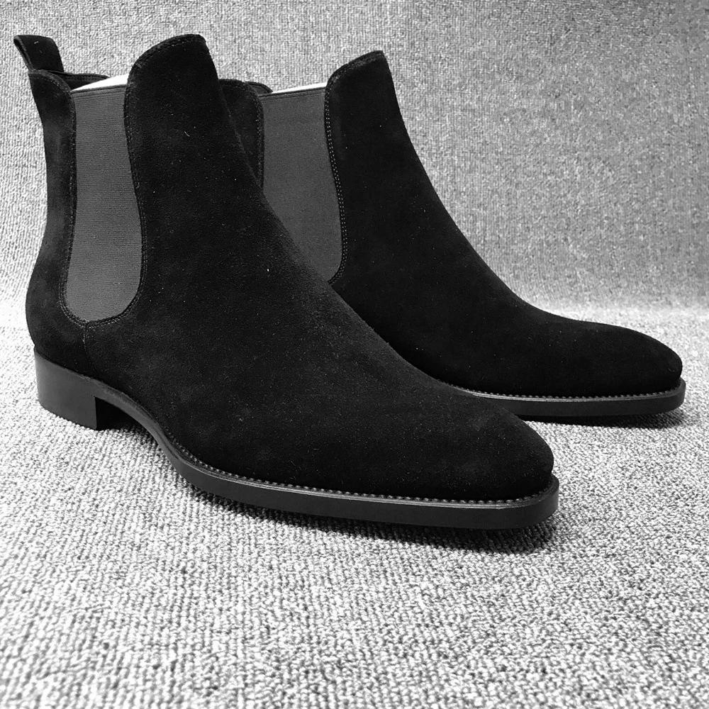 Men's Chelsea Boots 2025 New Small Square Head Men's Shoes Versatile Fashion Men's Short Boots Ankle Boots