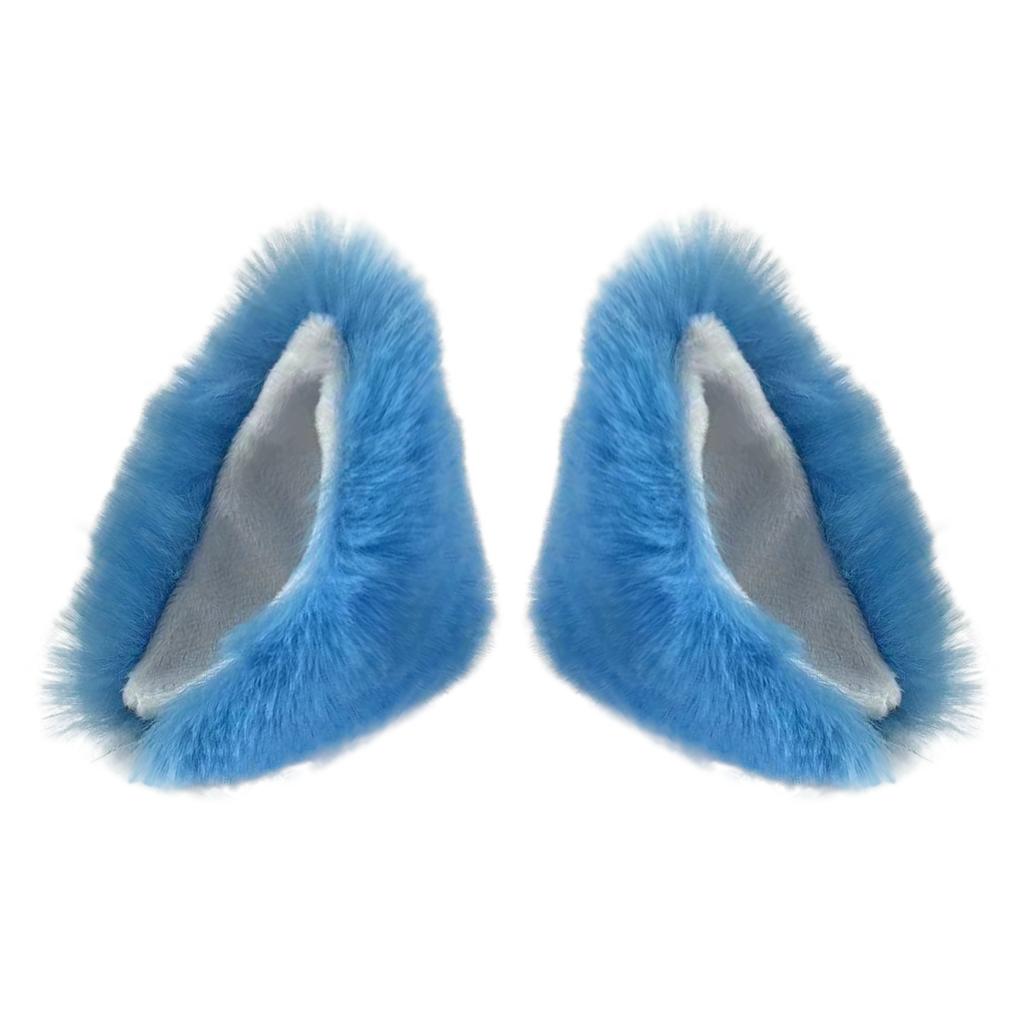 2Pcs Motorcycle Helmet Cat Ears, Cute Accessories for Snowboarding, Skiing and Biking Blue