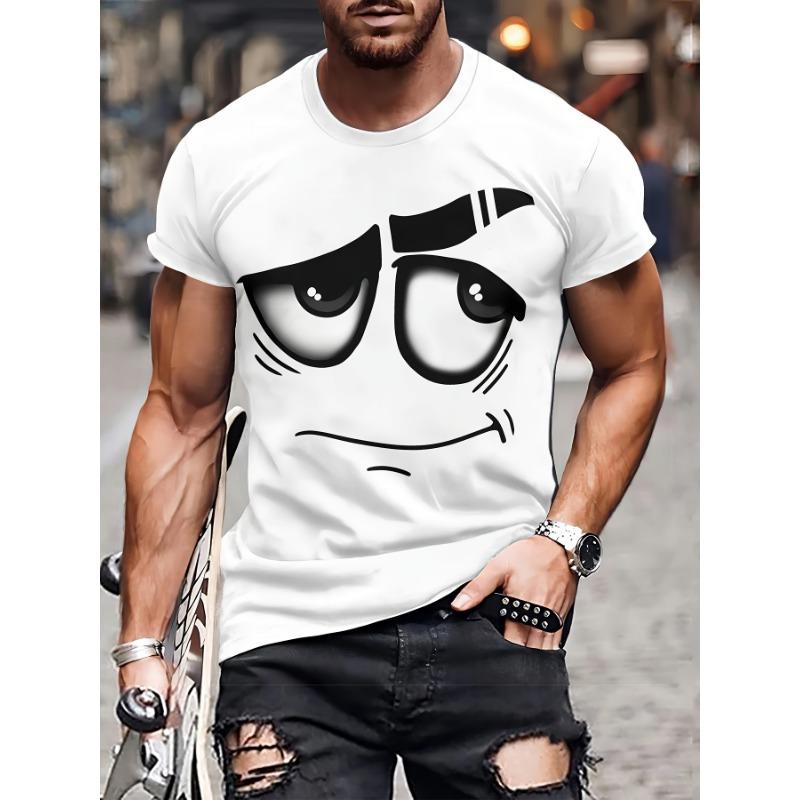3D Graphic Men's Casual Men's Novelty Graphic Tee Casual Polyester Crew Neck T-Shirt Machine Washable Shirt