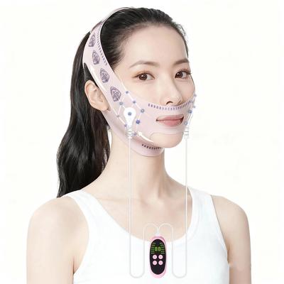 Beauty Device EMS Lift Face Belt Facial Muscles Line Double Chin 12 Types Modes 36 Levels Intensity Unisex Wearable Present (pink)