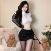 Women's Secret Clothing Hollow Mini Skirt Perspective Hip Wrap Short Skirt Swimsuit Uniform Teacher Professional Clothing Sex Underwear