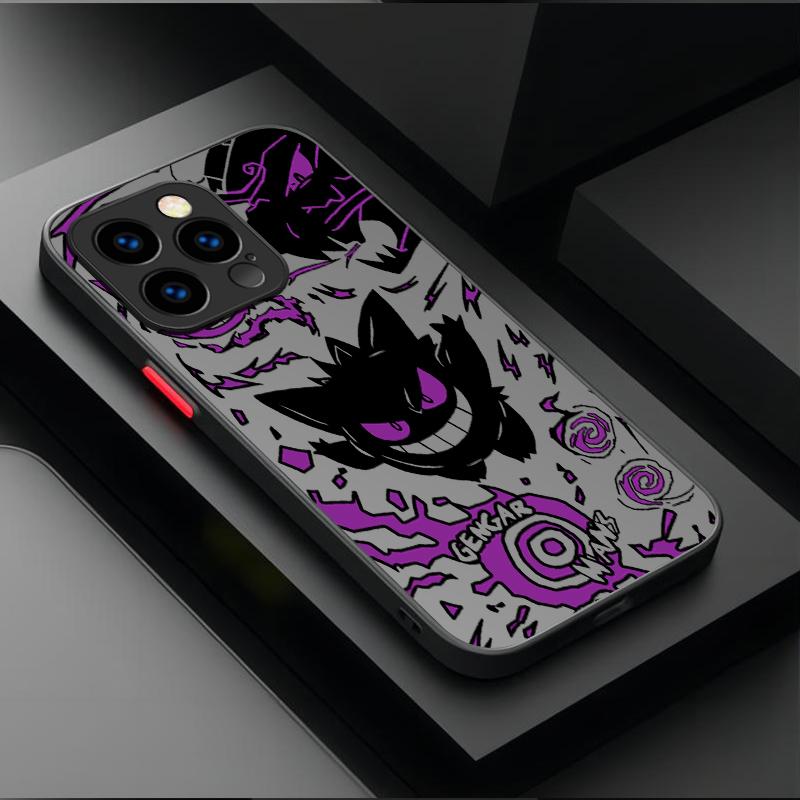 P-Pokemon Gengar Graffiti Case For iPhone 17 Air 15 16E 16 14 13 12 11 Pro Max XR 7 8 Plus SE 2020 Shockproof Matte Hard Cover