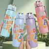 1PC In My Grandma Era Retro Text Print 750ml Color Plastic Sports Water Bottle Leakproof Flip Straw Lid Suitable for Sports Office Home Use