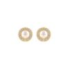 Sterling Silver Needle Korean Minimalist Diamond Pearl Stud Earrings