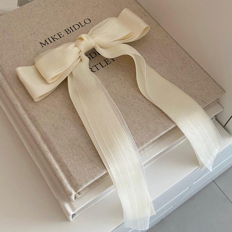  Barrettes à cheveux élégantes avec nœud ruban, pinces à ressort avec nœud de couleur unie pour femmes, filles, épingles à cheveux exquises de grande taille, accessoires pour cheveux tempérament