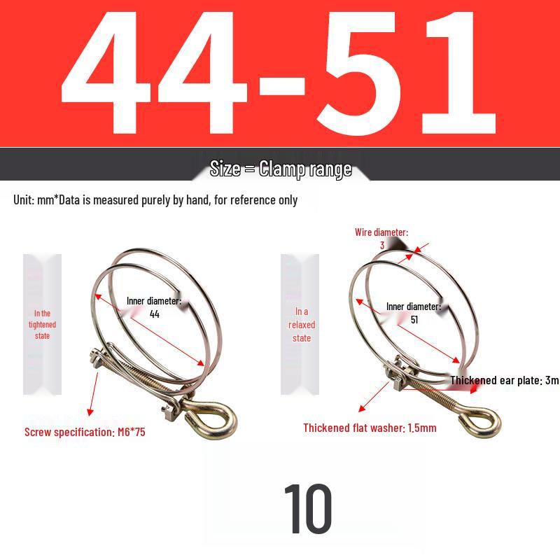 Hand-Tightened Double Steel Wire Hose Clamp for Irrigation and Fire Hose Connection